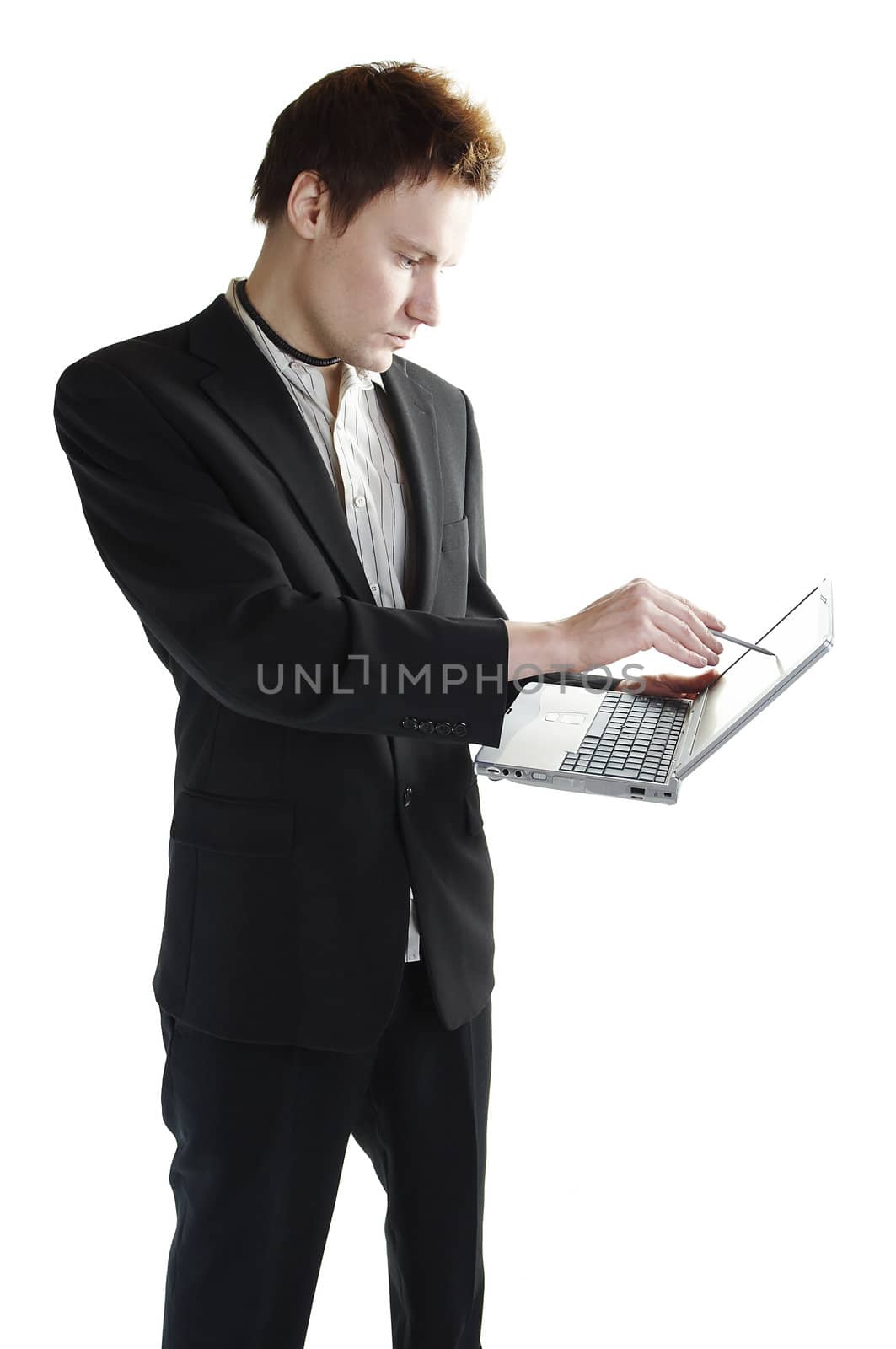 Businessman with laptop by mjp