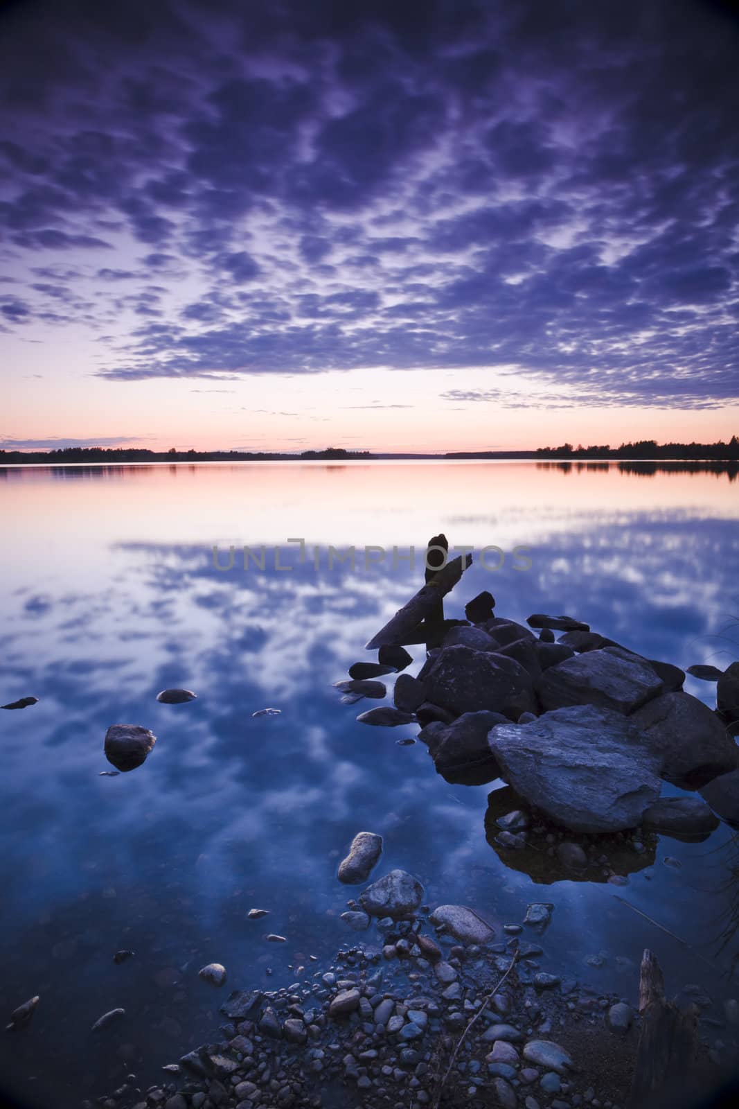 Sunset at lake by mjp