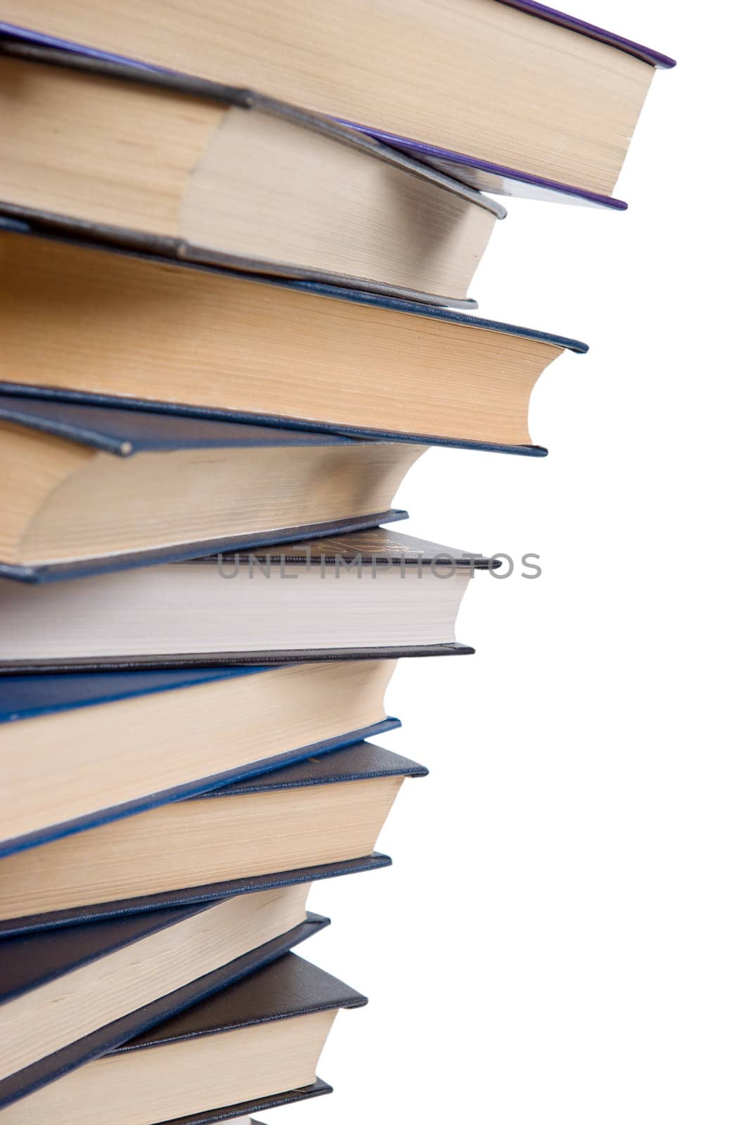 Pile of books isolated on a white background. 