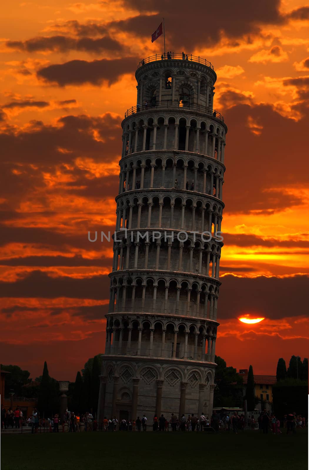 The famous leaning tower of Pisa Italy