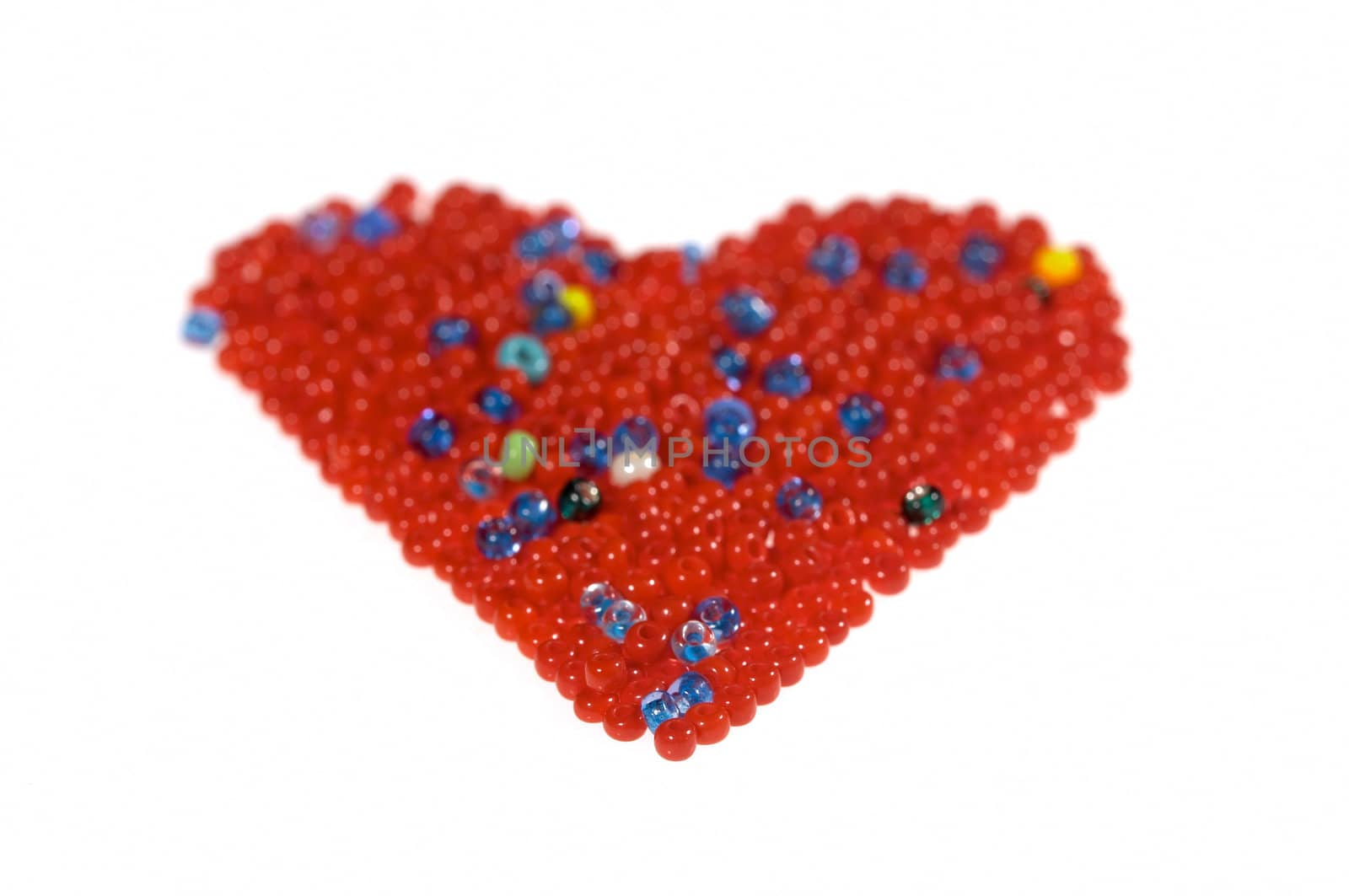 Heart made of red glass beads