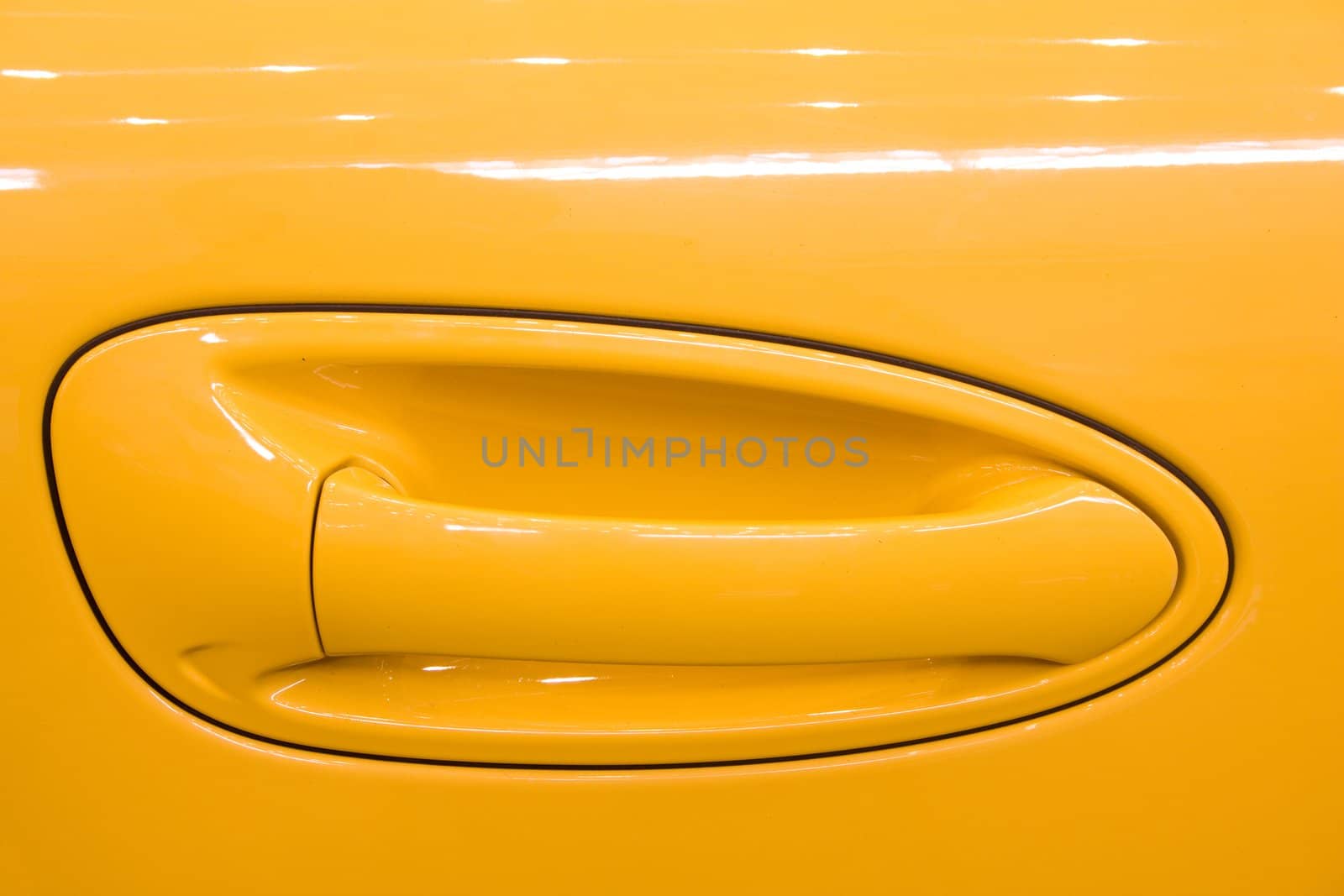 handle of orange car door