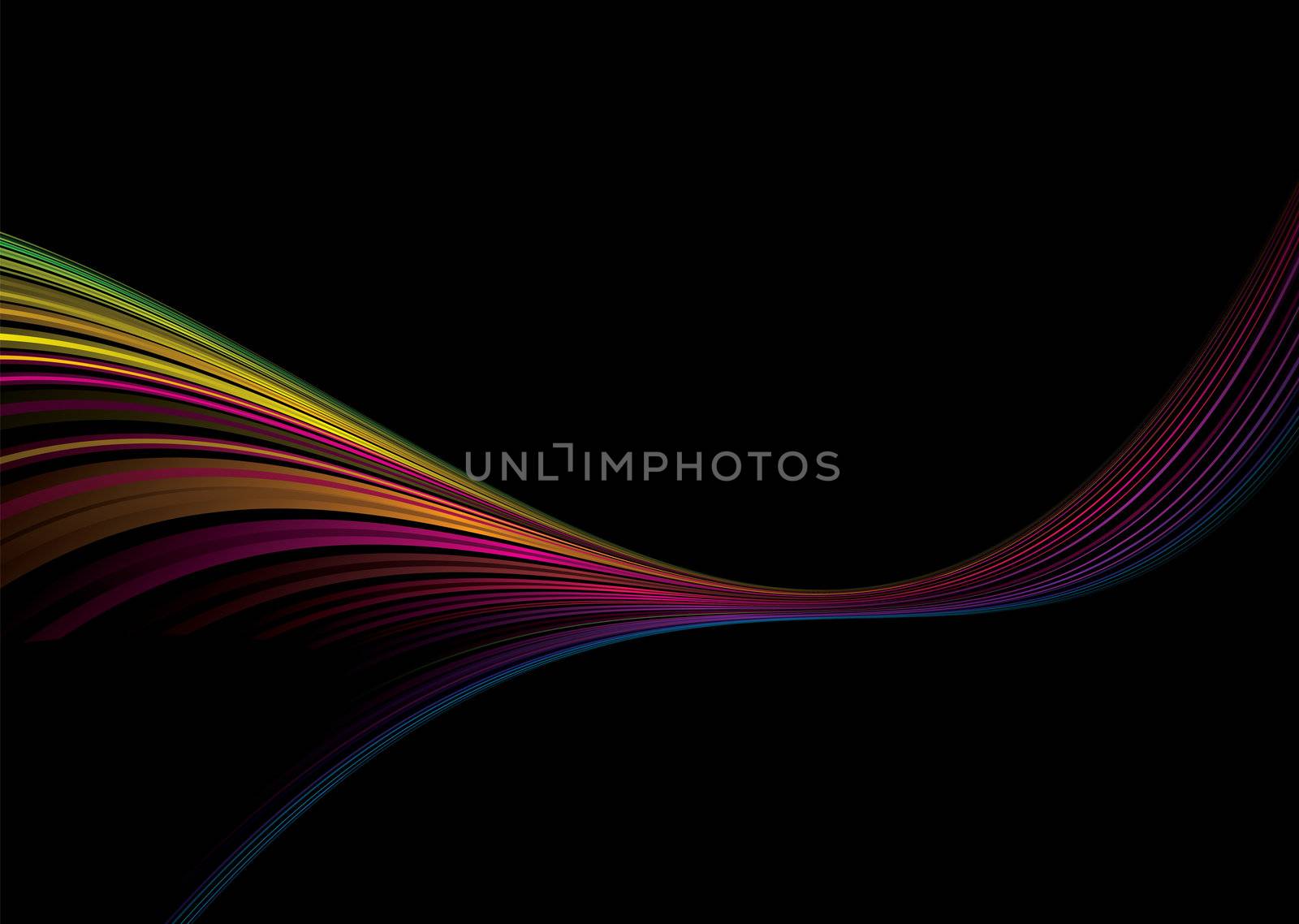 Colorful abstract illustrated rainbow background with copy space