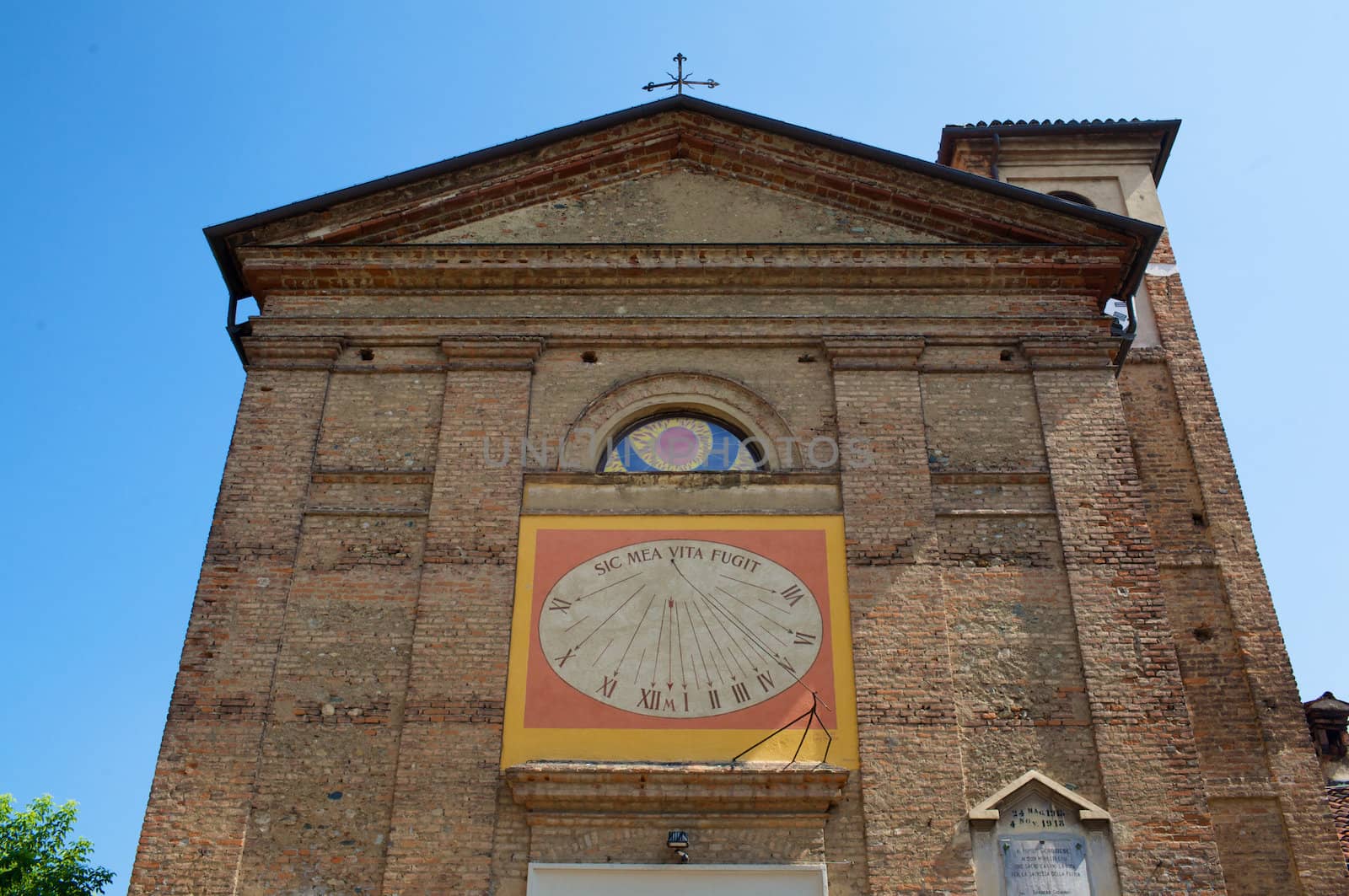 A church with a sundial in Torino, Italy.