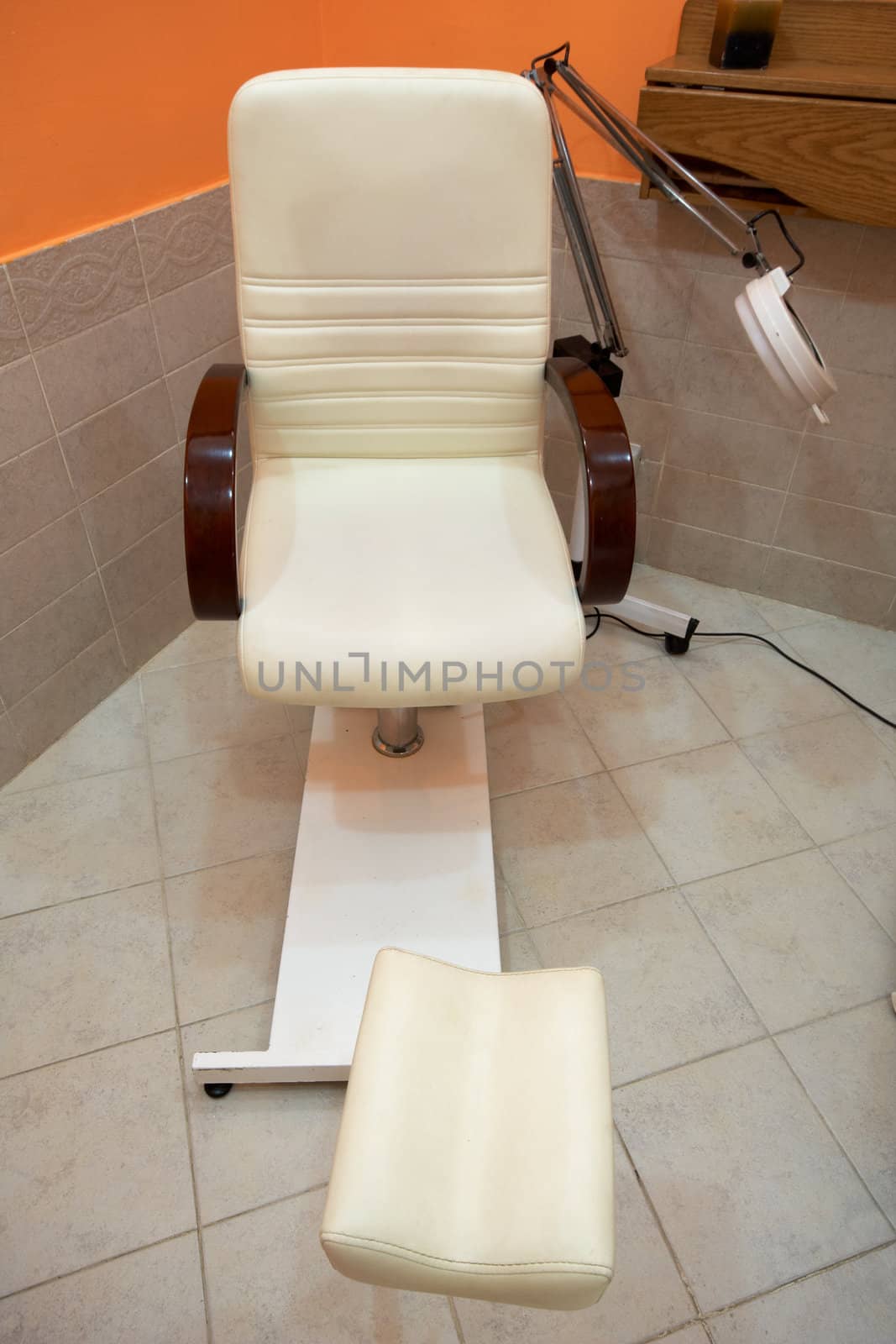 pedicure armchair in spa salon