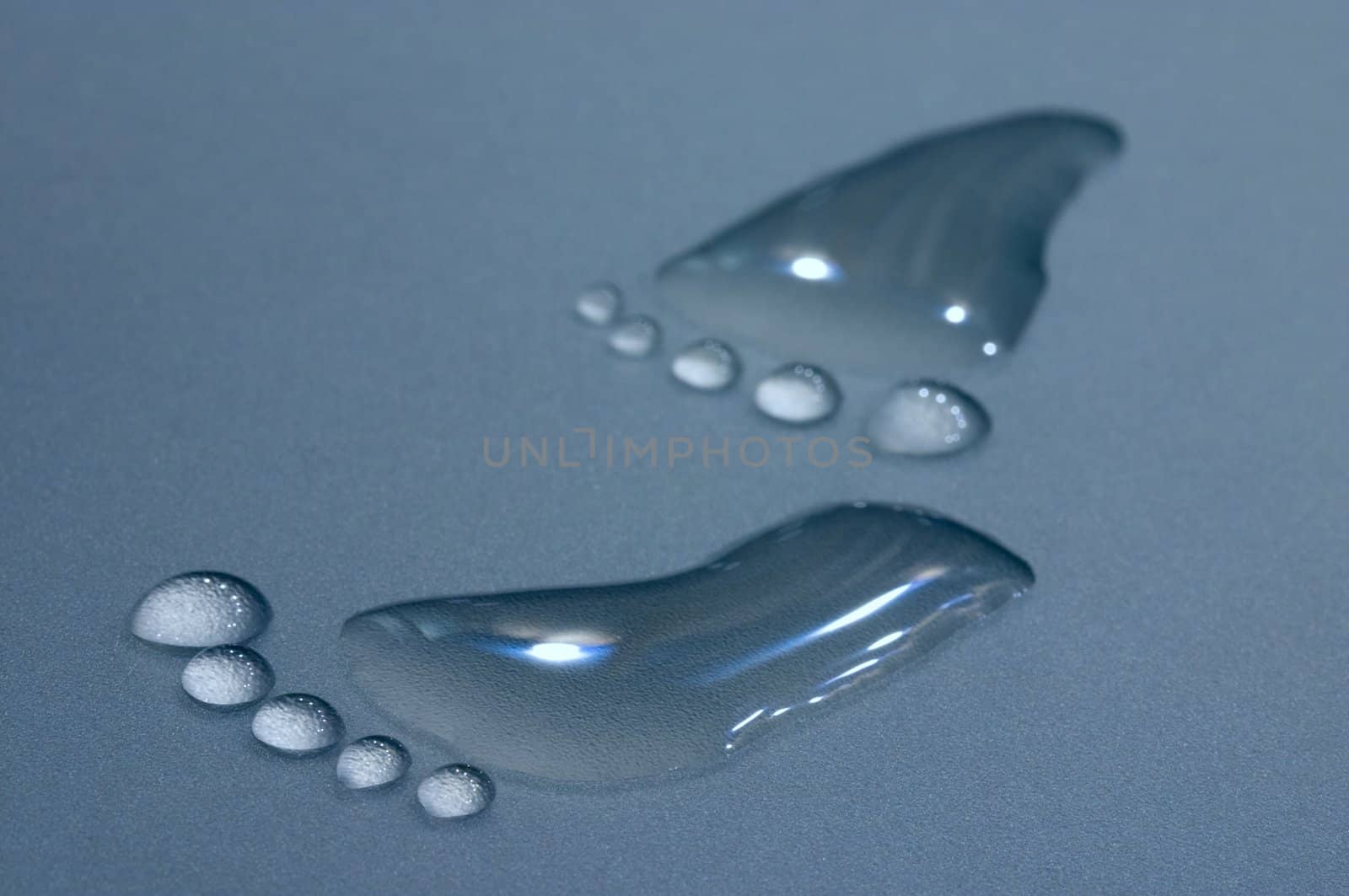 Drops of water that look like footprint