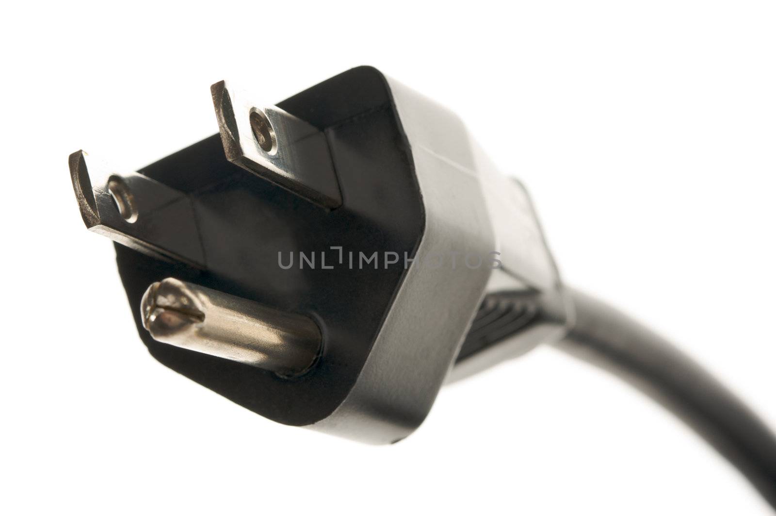 Electric Power Cable Isolated on a White Background