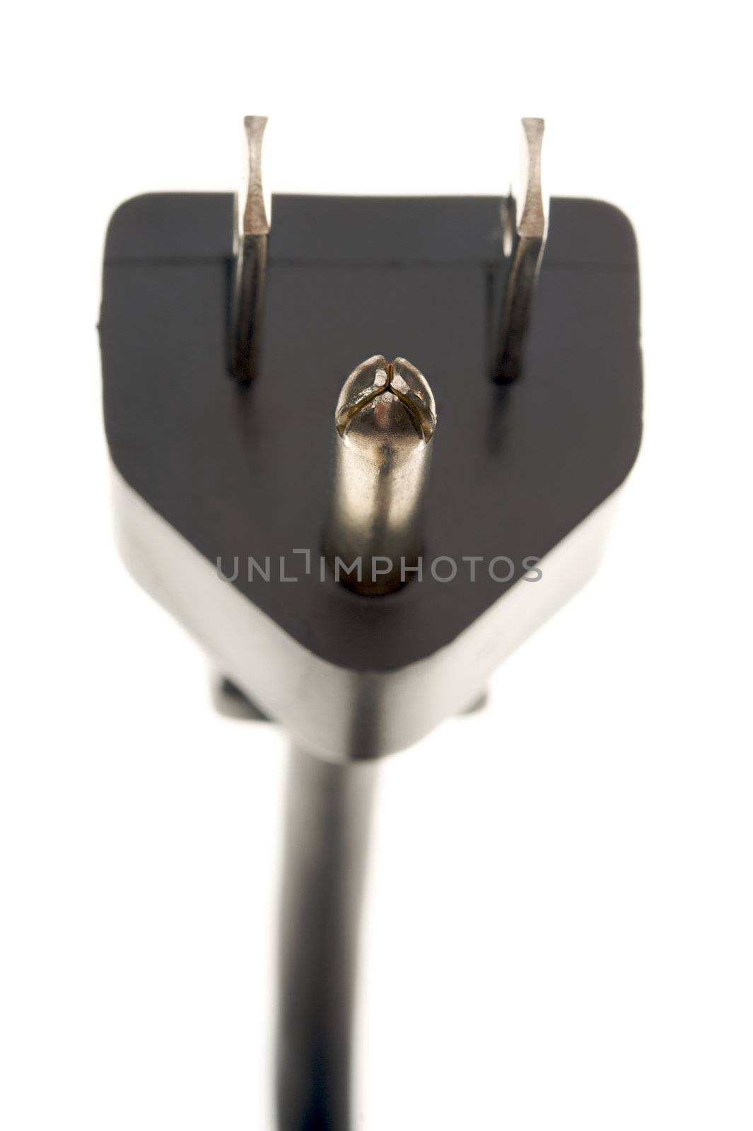 Electric Power Cable Isolated on a White Background