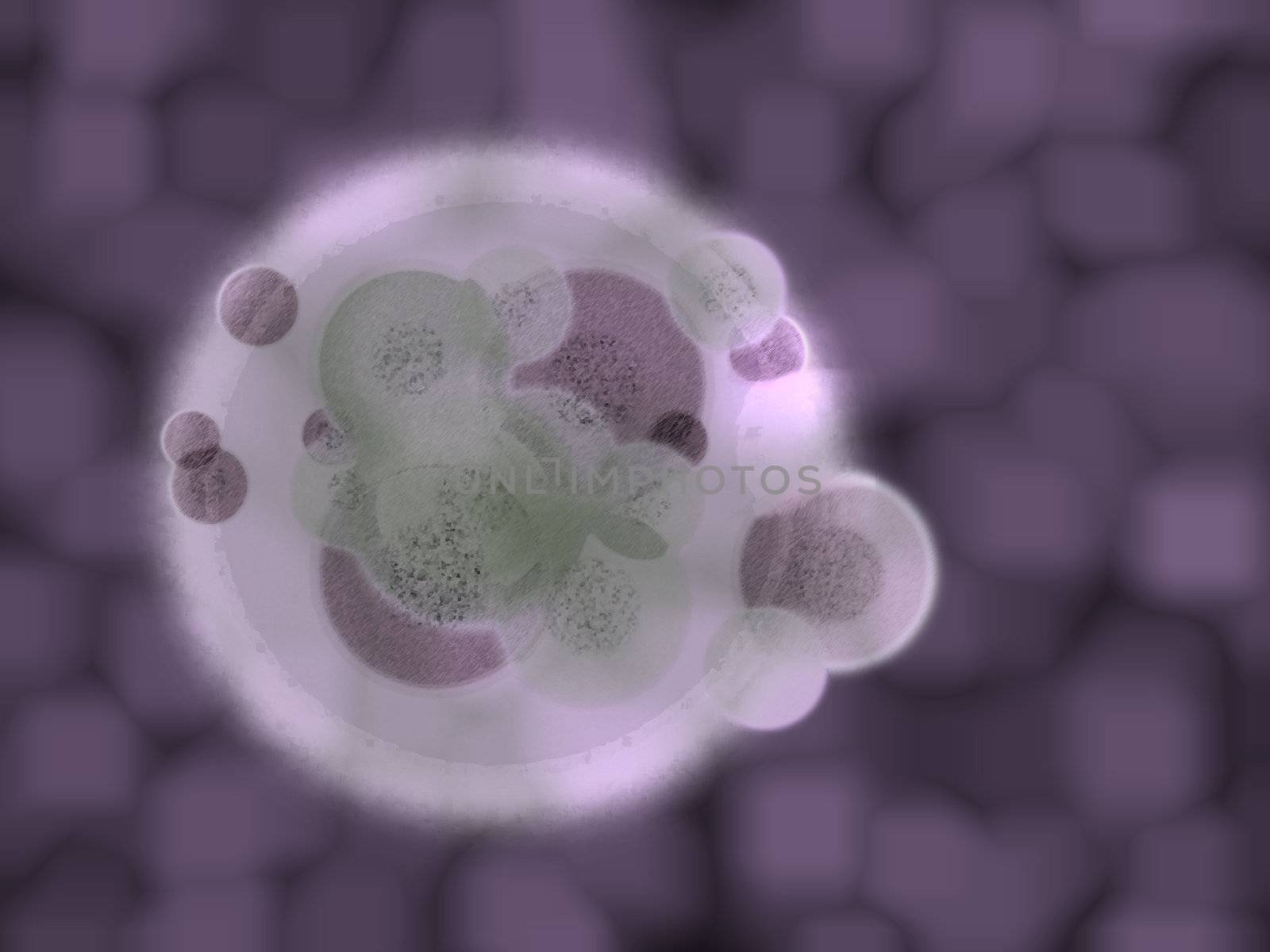 Purple 3d Organic Cell Body Matter Medical Illustration by bobbigmac