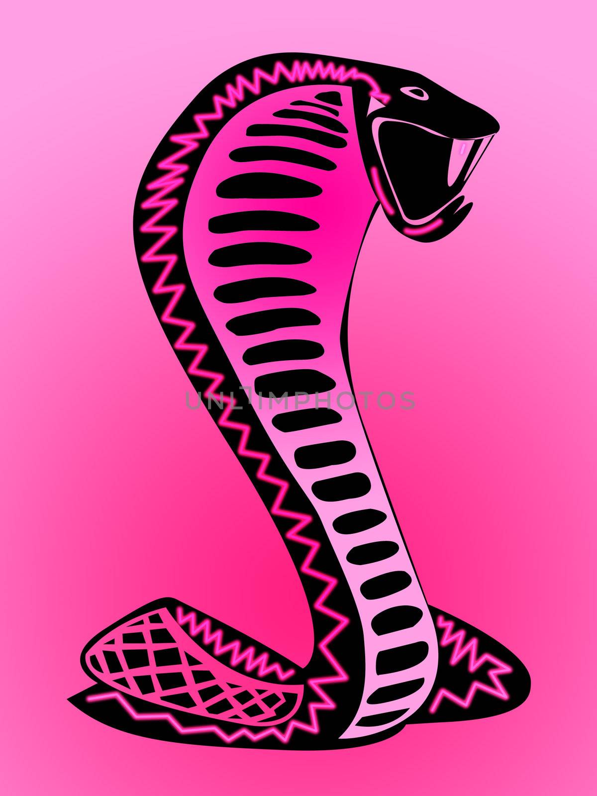 Psychedelic Pink Snake Illustration Design by bobbigmac