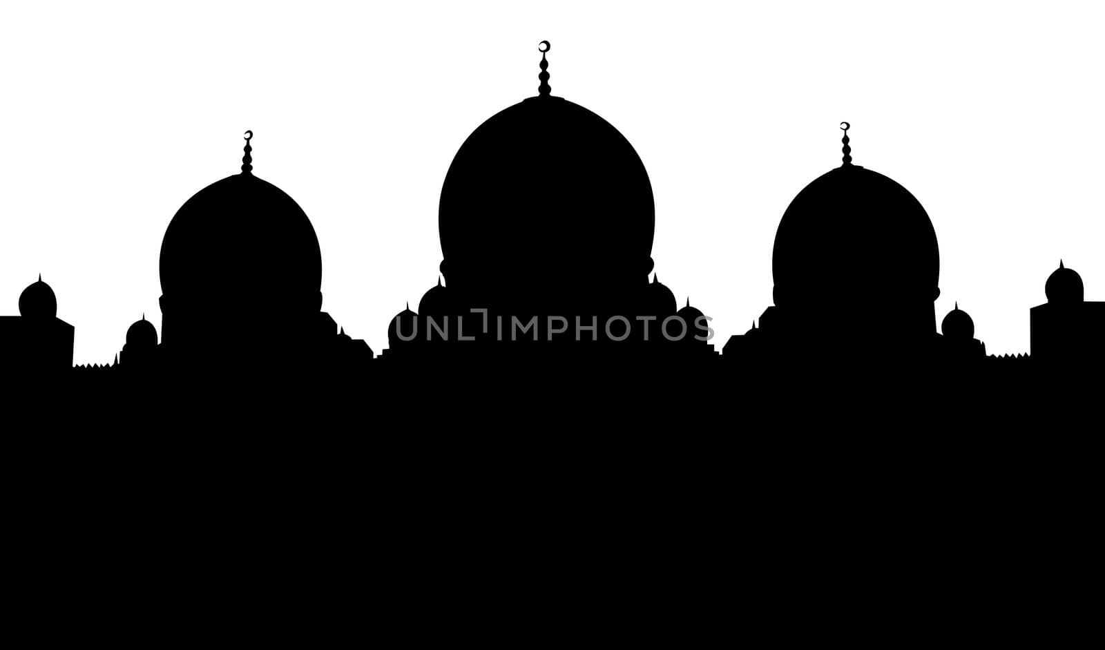 Mosque Silhouette Illustration With White Background by bobbigmac