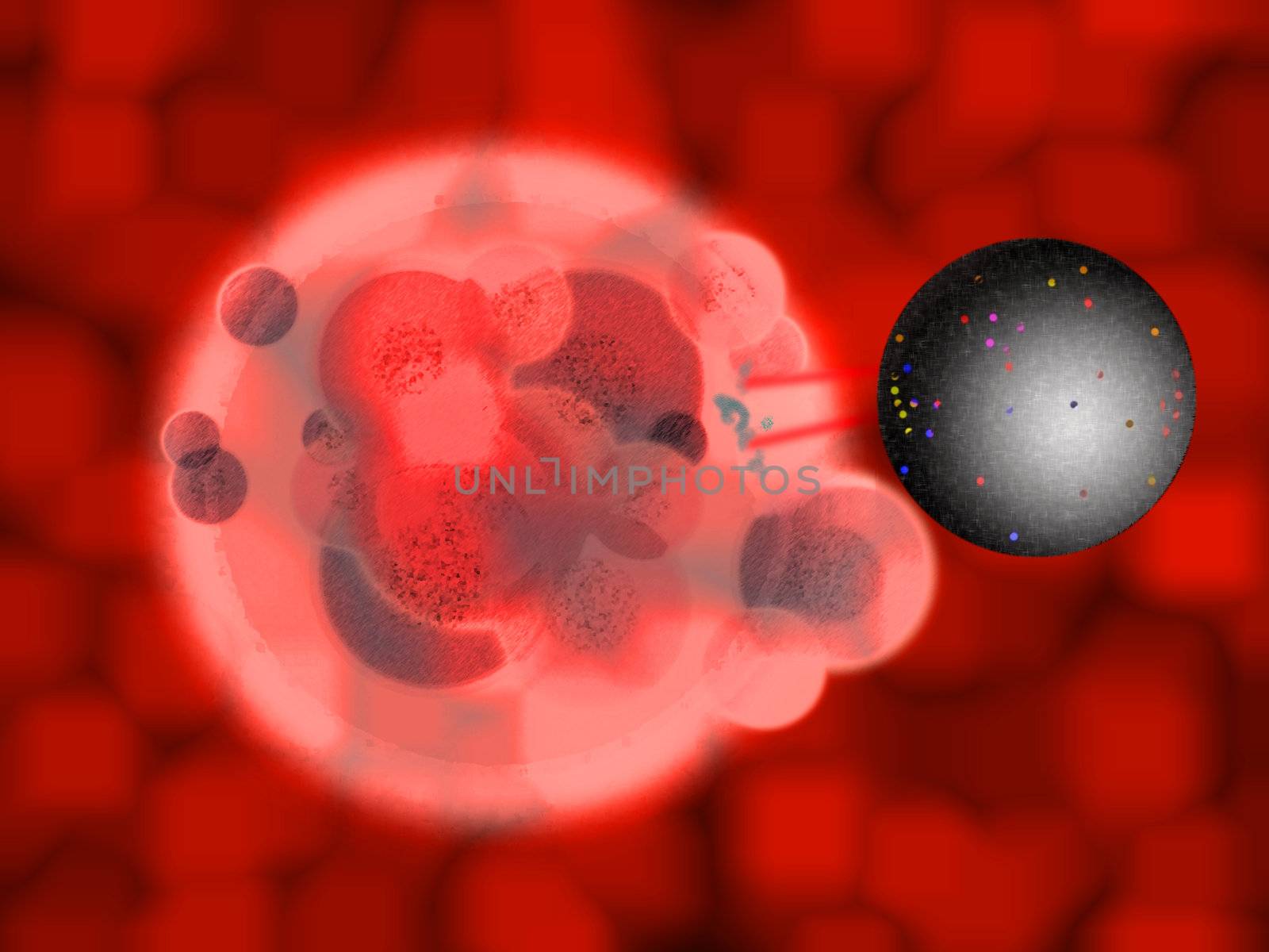 Red Blood Organic Body Cell with Nano Robot and Lasers by bobbigmac