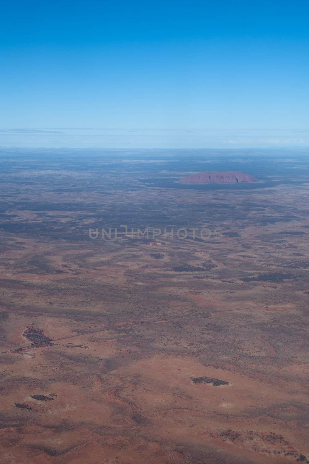Aerial View of the Australia Outback near Ayers Rock
