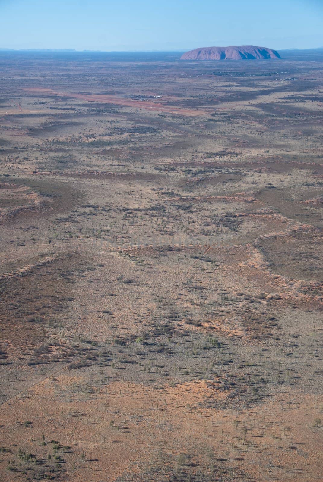 Aerial View of the Australia Outback near Ayers Rock