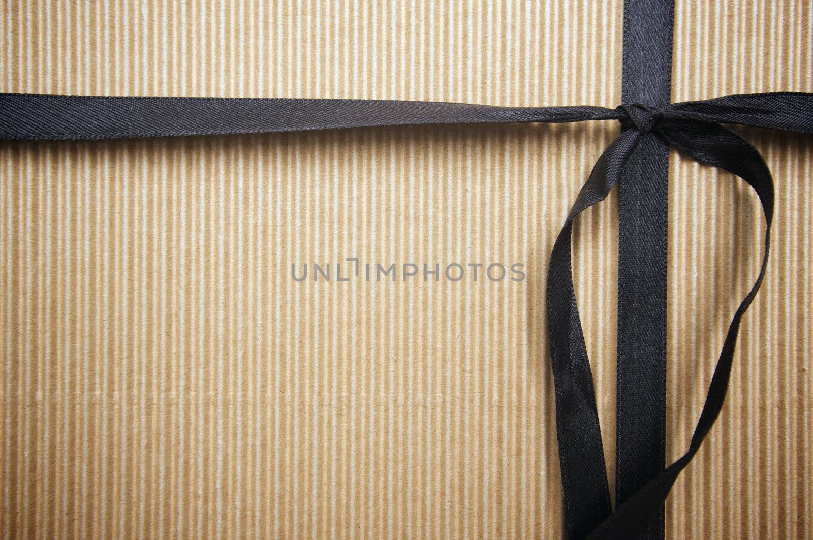Corrugated Gift Box with Black Satin Ribbon
