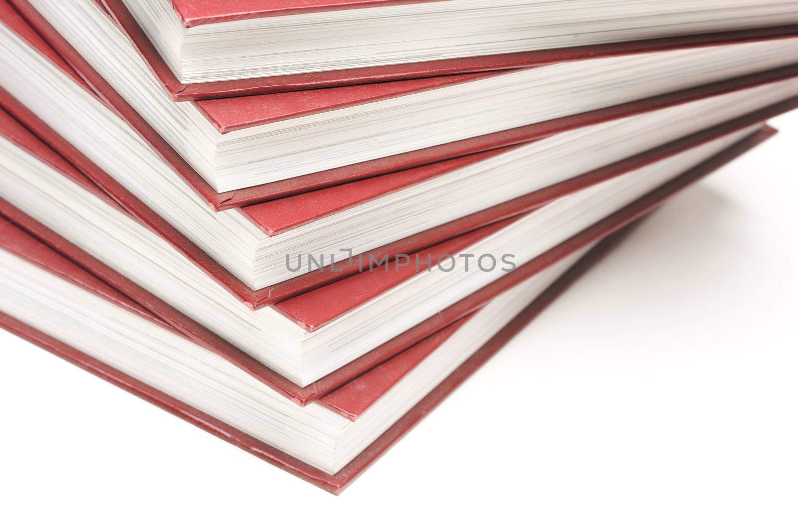 Stack of Books Isolated on a White Background.
