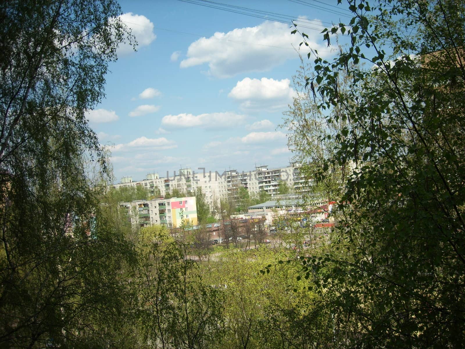 City situated near Moscow. A view from the window.