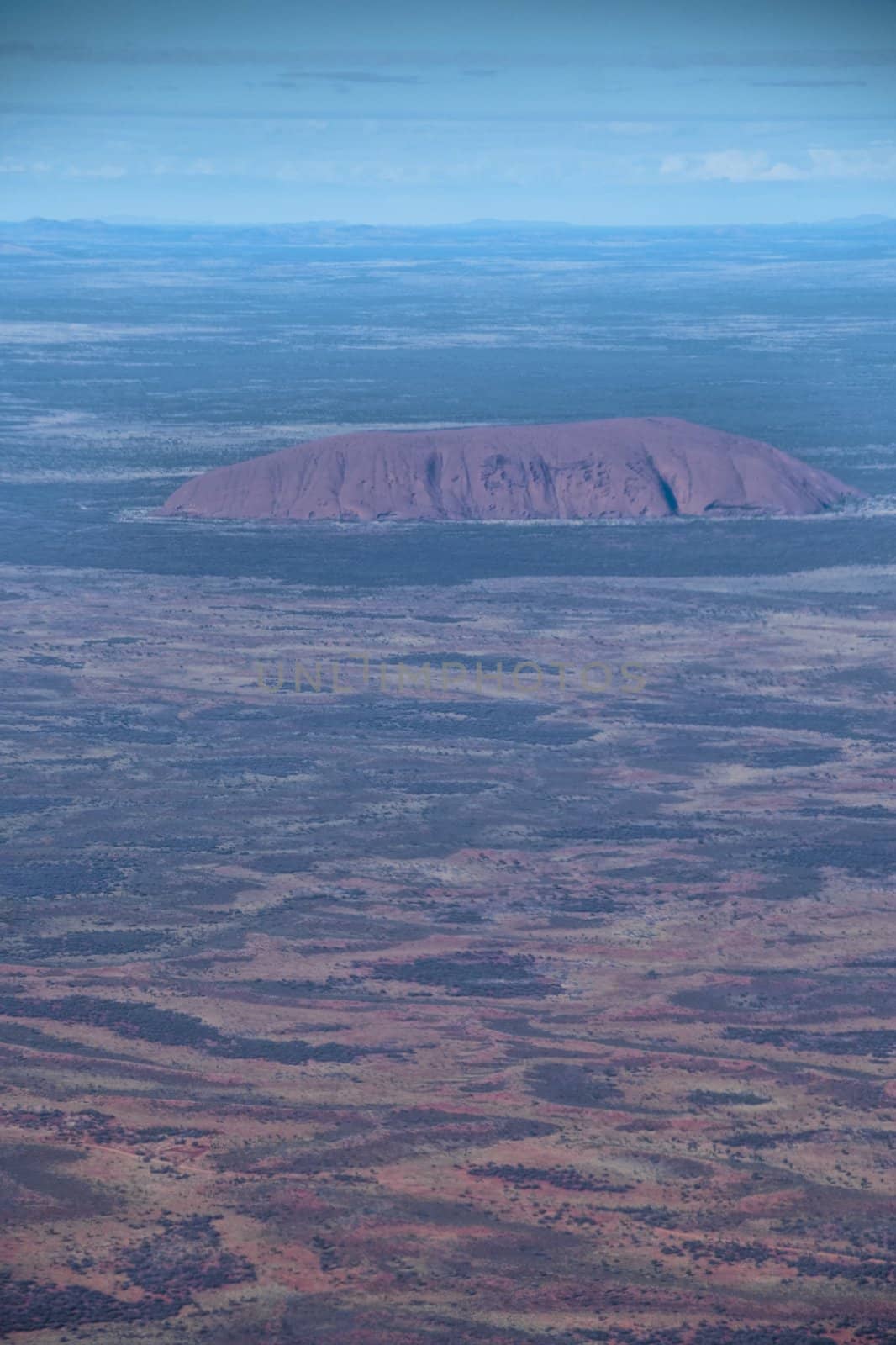 Aerial View of the Australia Outback near Ayers Rock