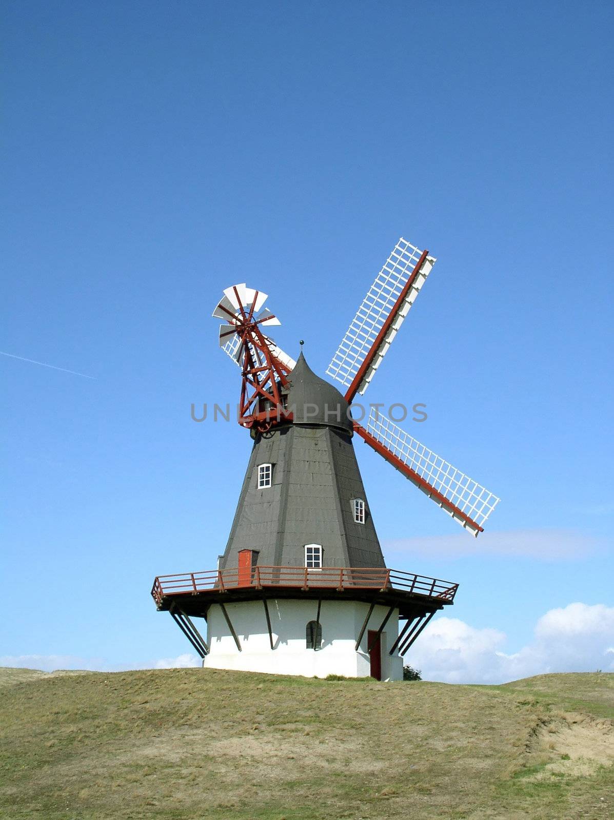Windmill with blue sky in denmark