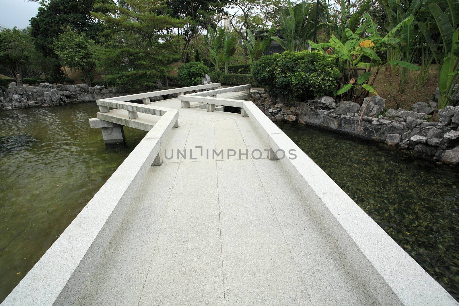 bridge in chinese garden by leungchopan