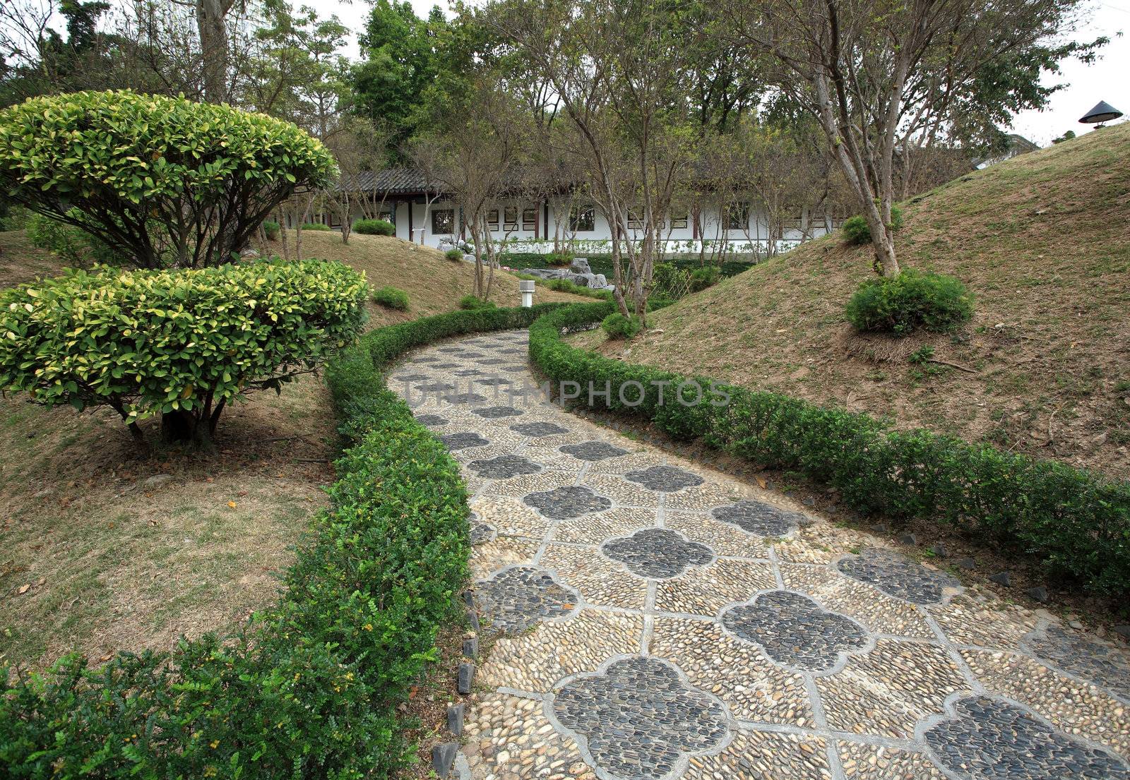 path in chinese garden by leungchopan