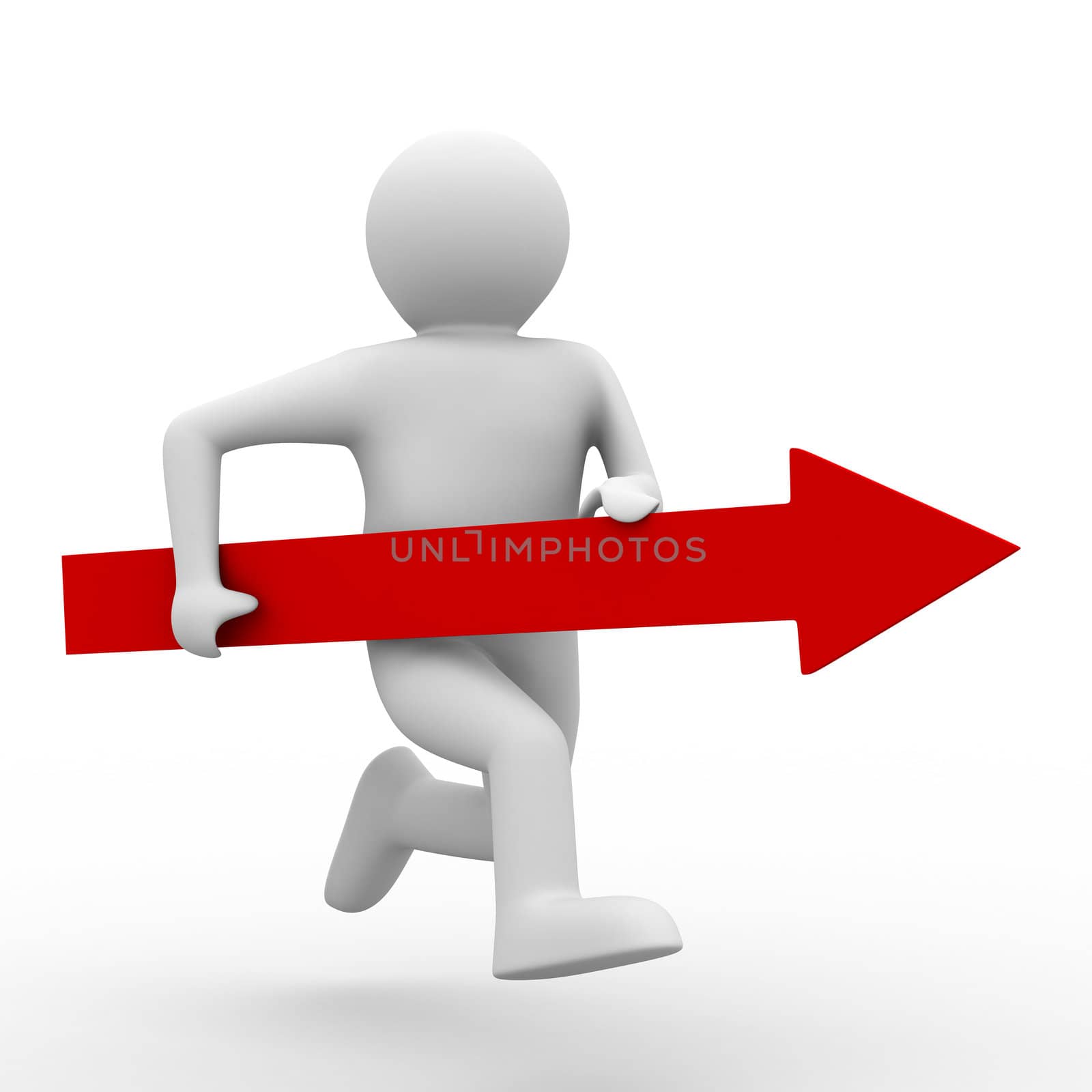 Movement direction to success. Isolated 3D image