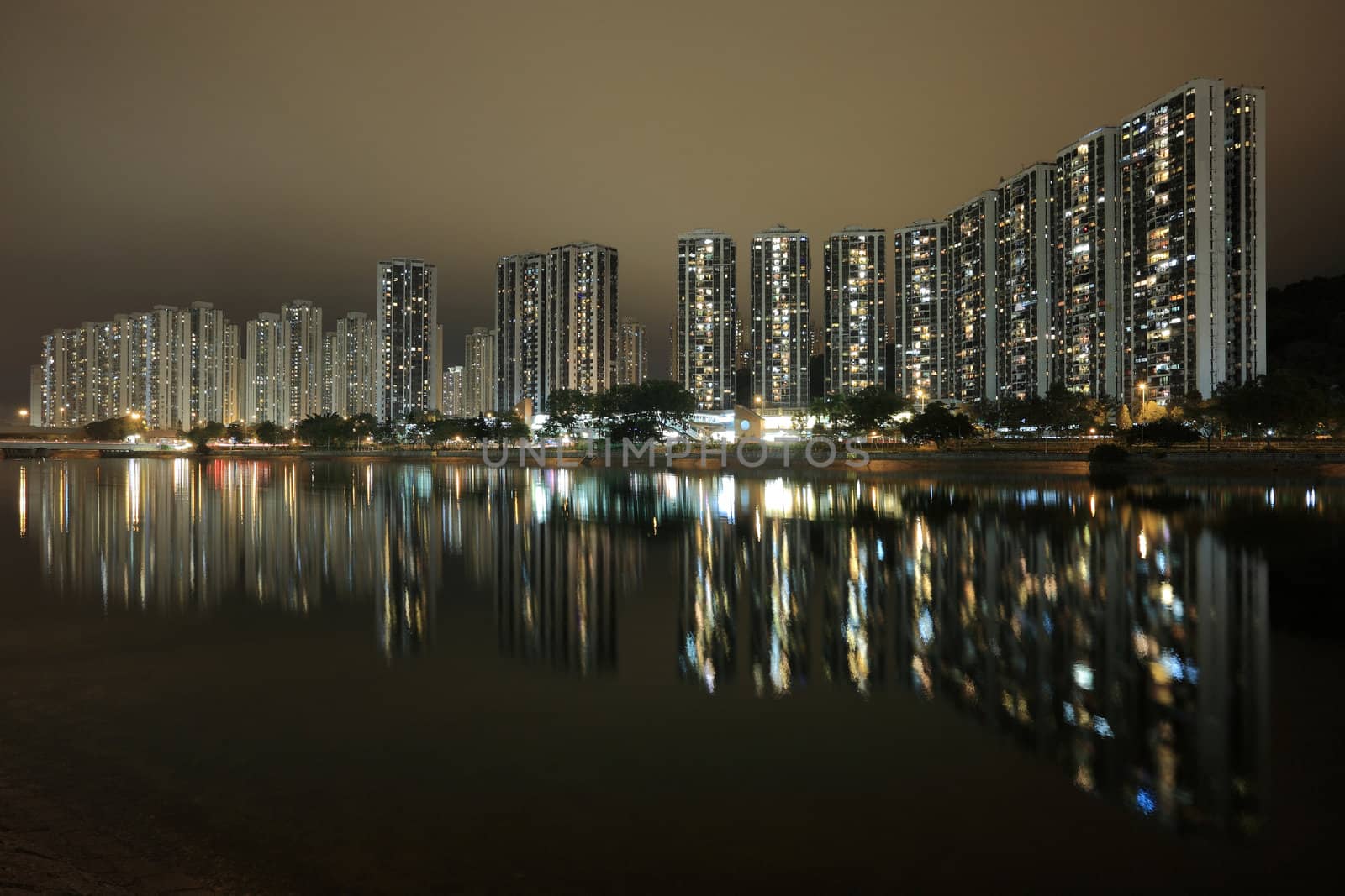 Hong Kong public housing and river