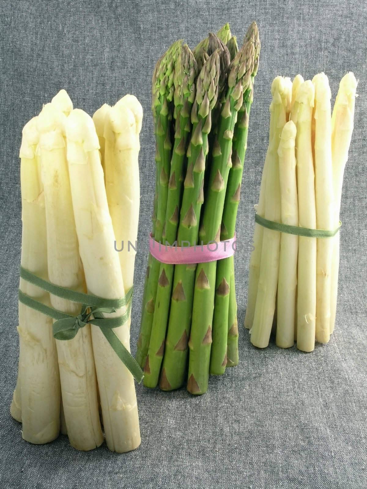  bunch of asparagus isolated on dark background