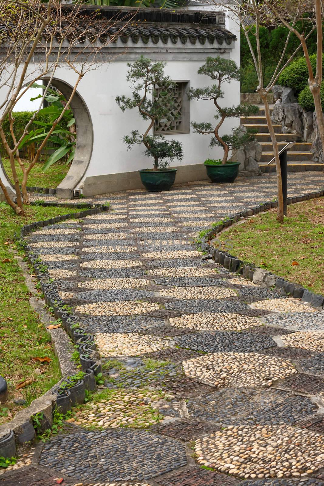 path in chinese garden by leungchopan