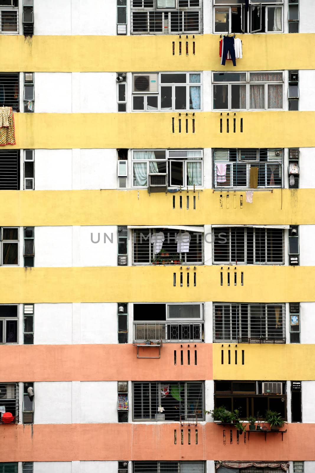public apartment block in Hong Kong, China
