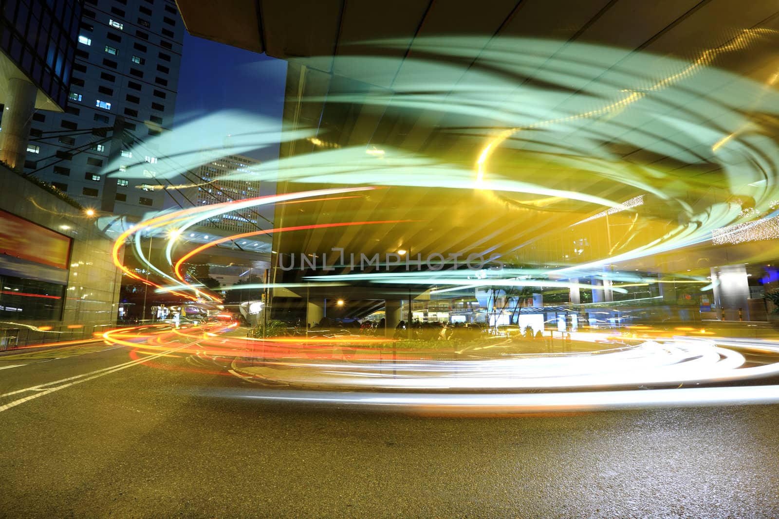 cars motion blurred in Hong Kong by leungchopan