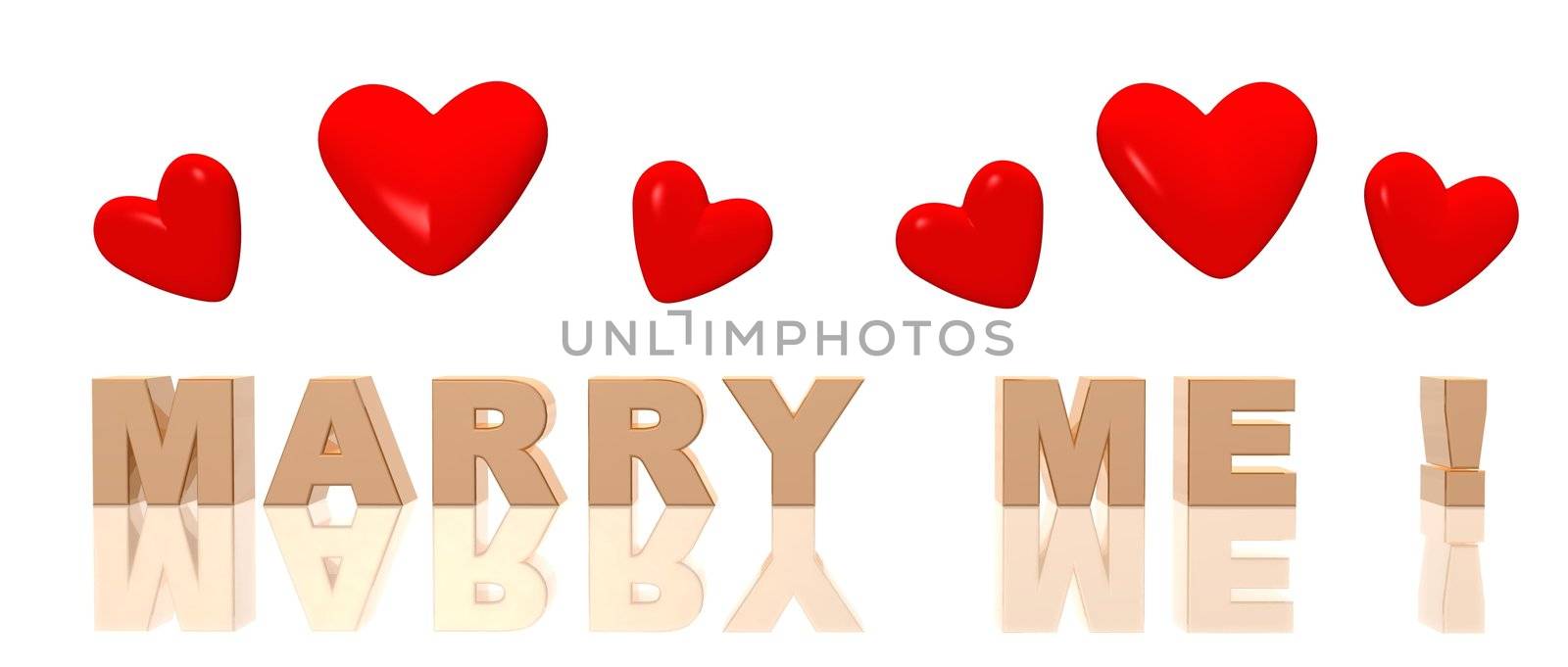 a 3d rendering of the text "marry me"
