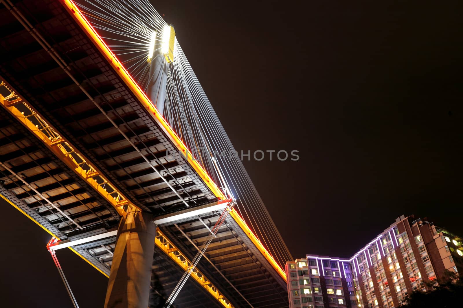 Ting Kau Bridge at night, Hong Kong