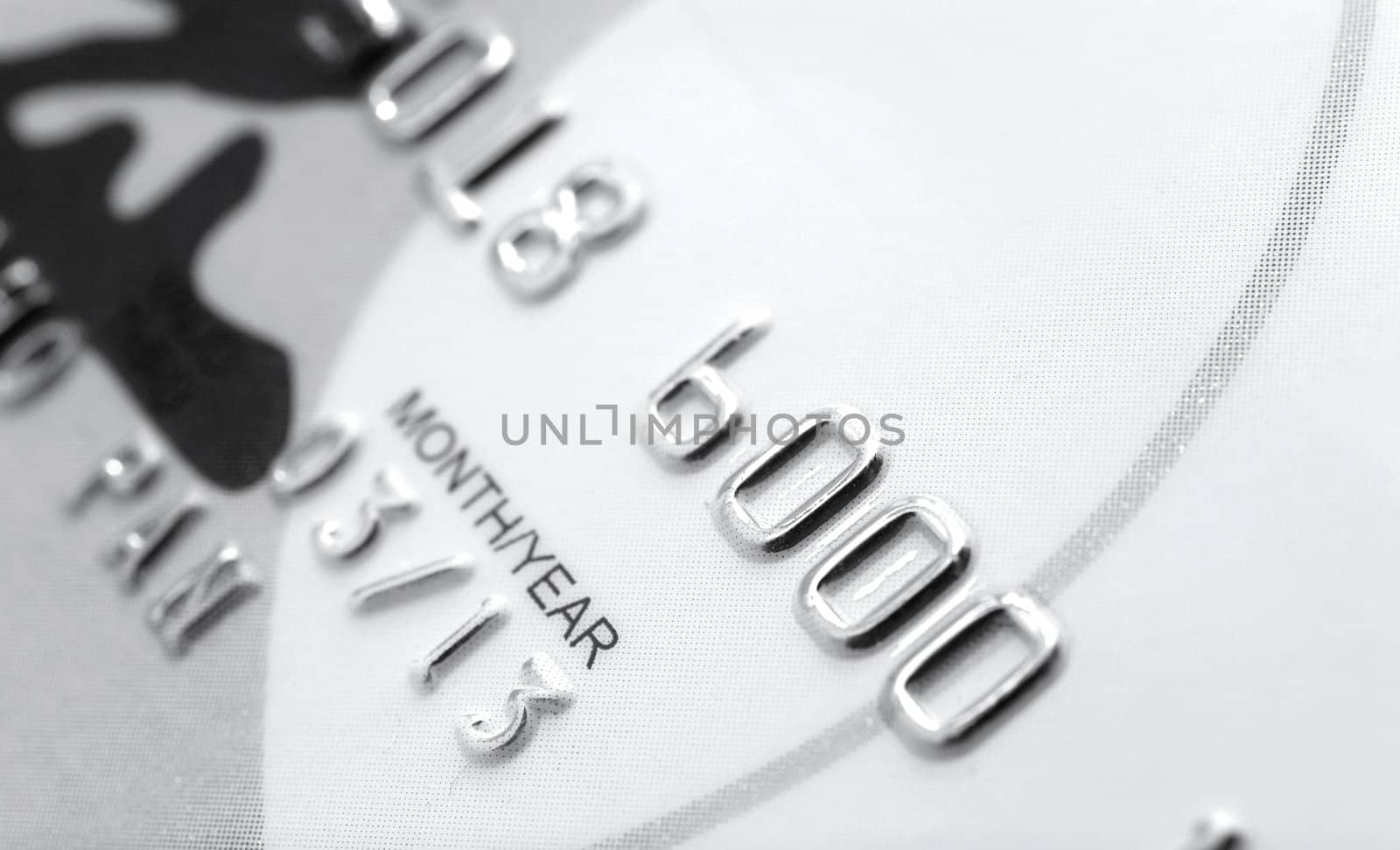 Close up view of a credit card