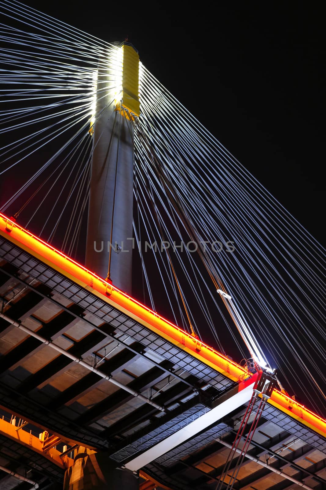 Ting Kau Bridge at night, in Hong Kong