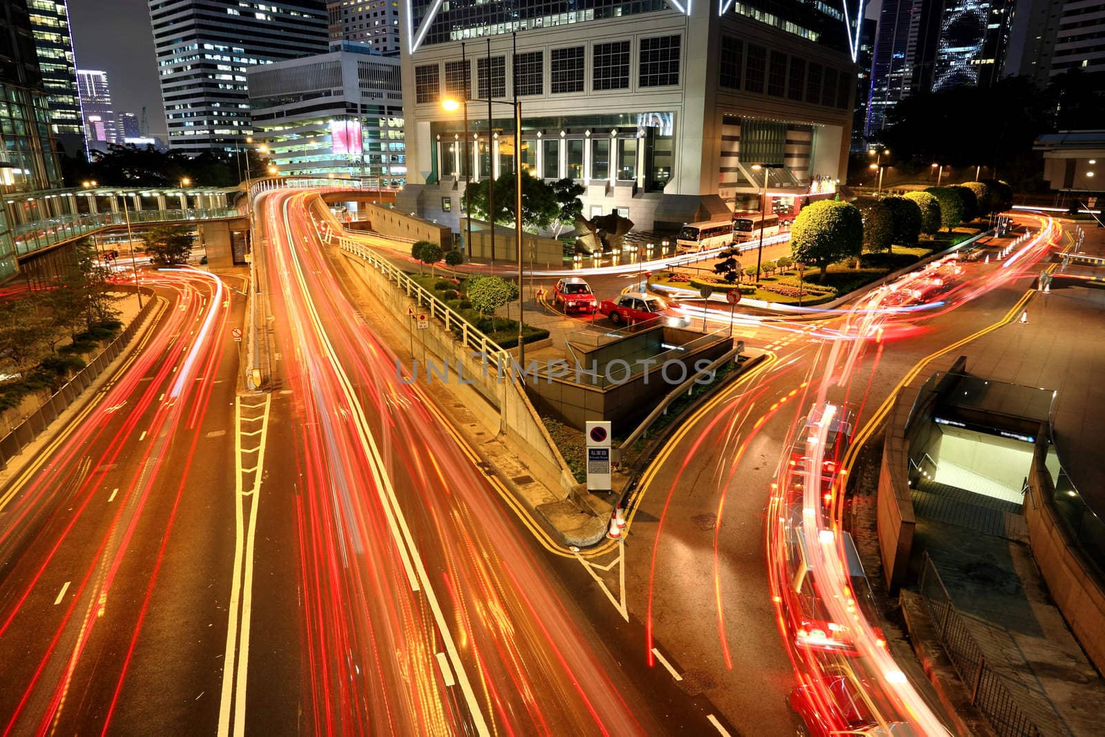 traffic in downtown, Hong kong