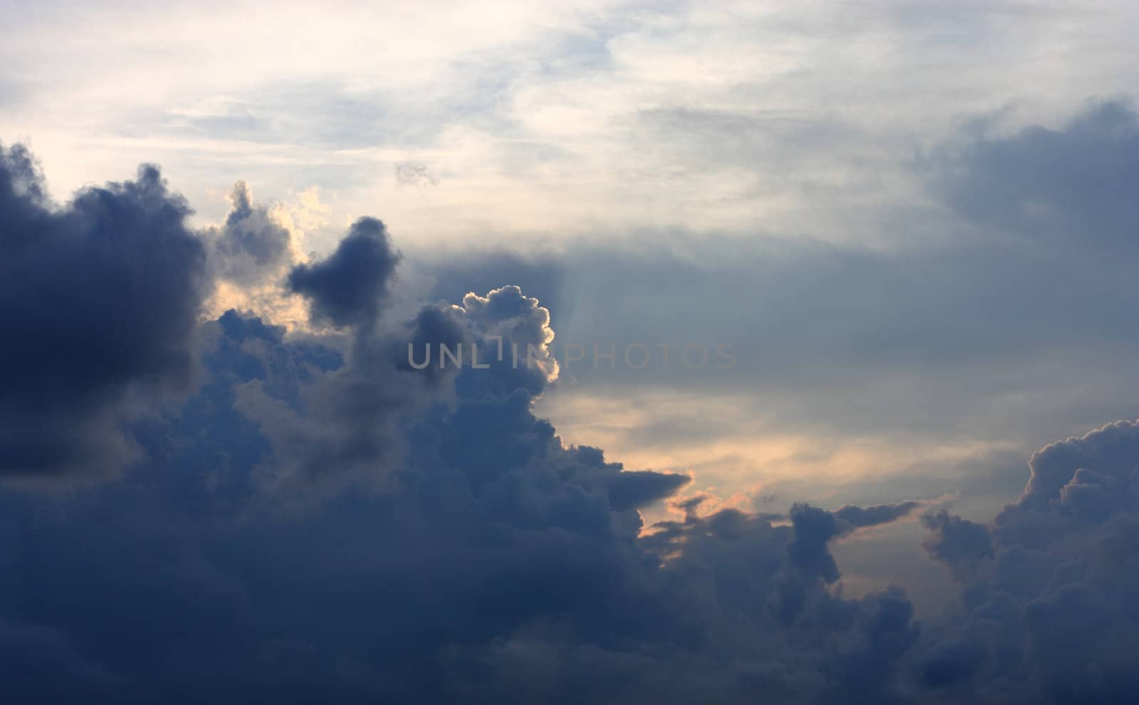 sky with many clouds, after storm