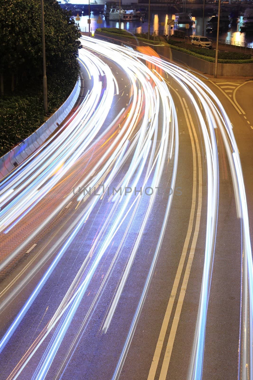 traffic through downtown in Hong kong