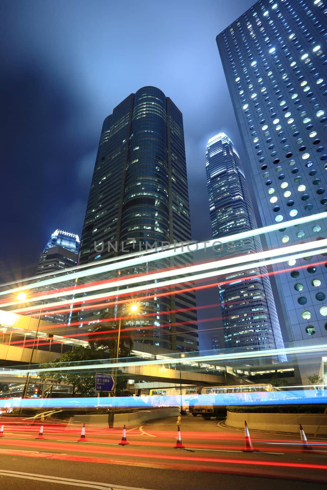 traffic through downtown in Hong kong