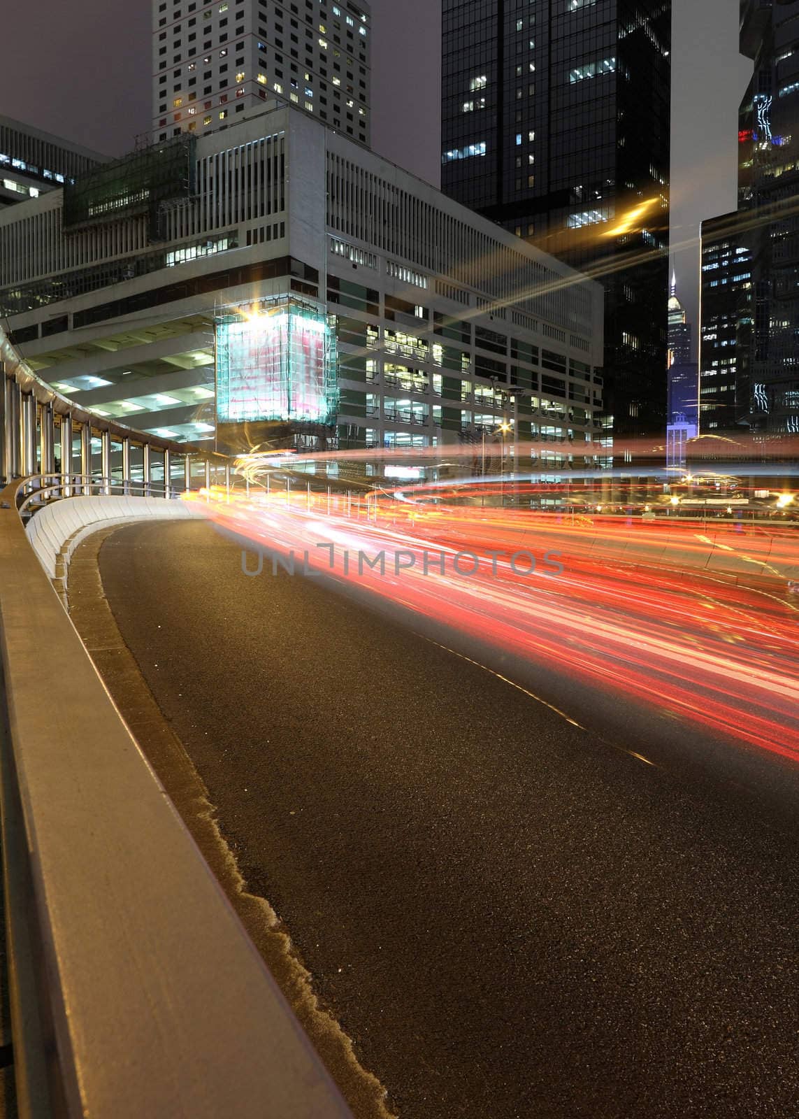 cars motion blurred in Hong Kong