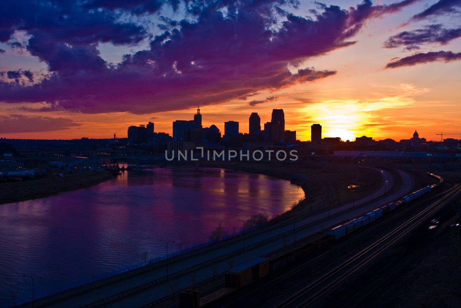 A beautiful sunset shortly after a passing storm.