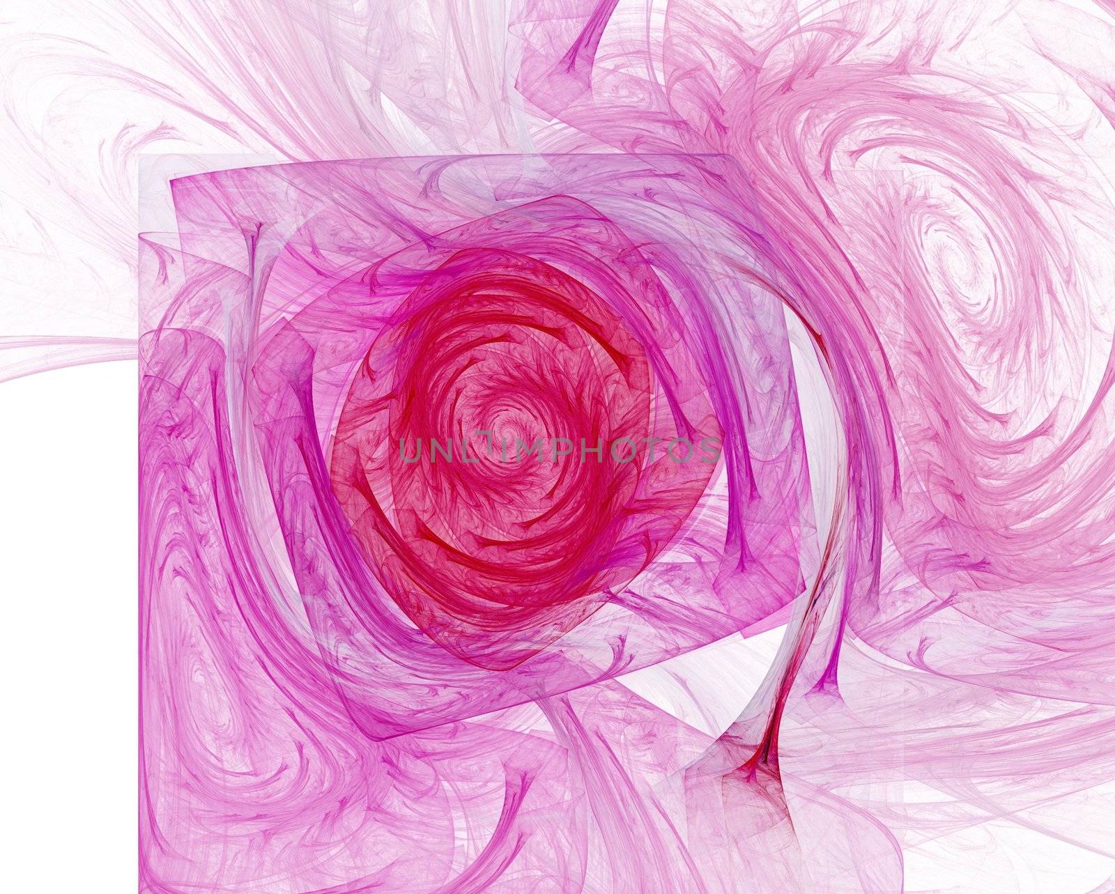 Abstract crimson vortex on a white background