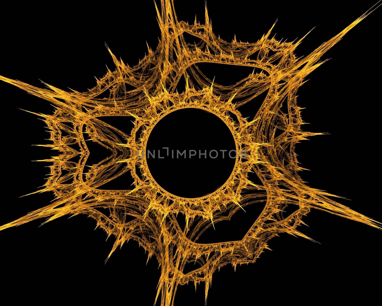 Orange illustration of crack on a white background