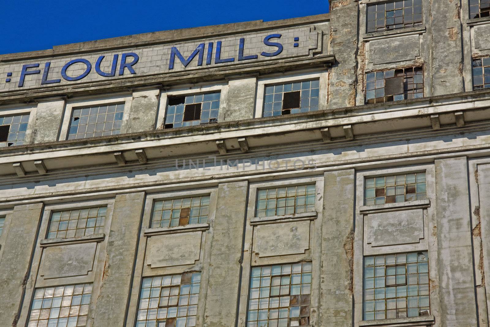 Derelict flour mills at Avonmouth docks