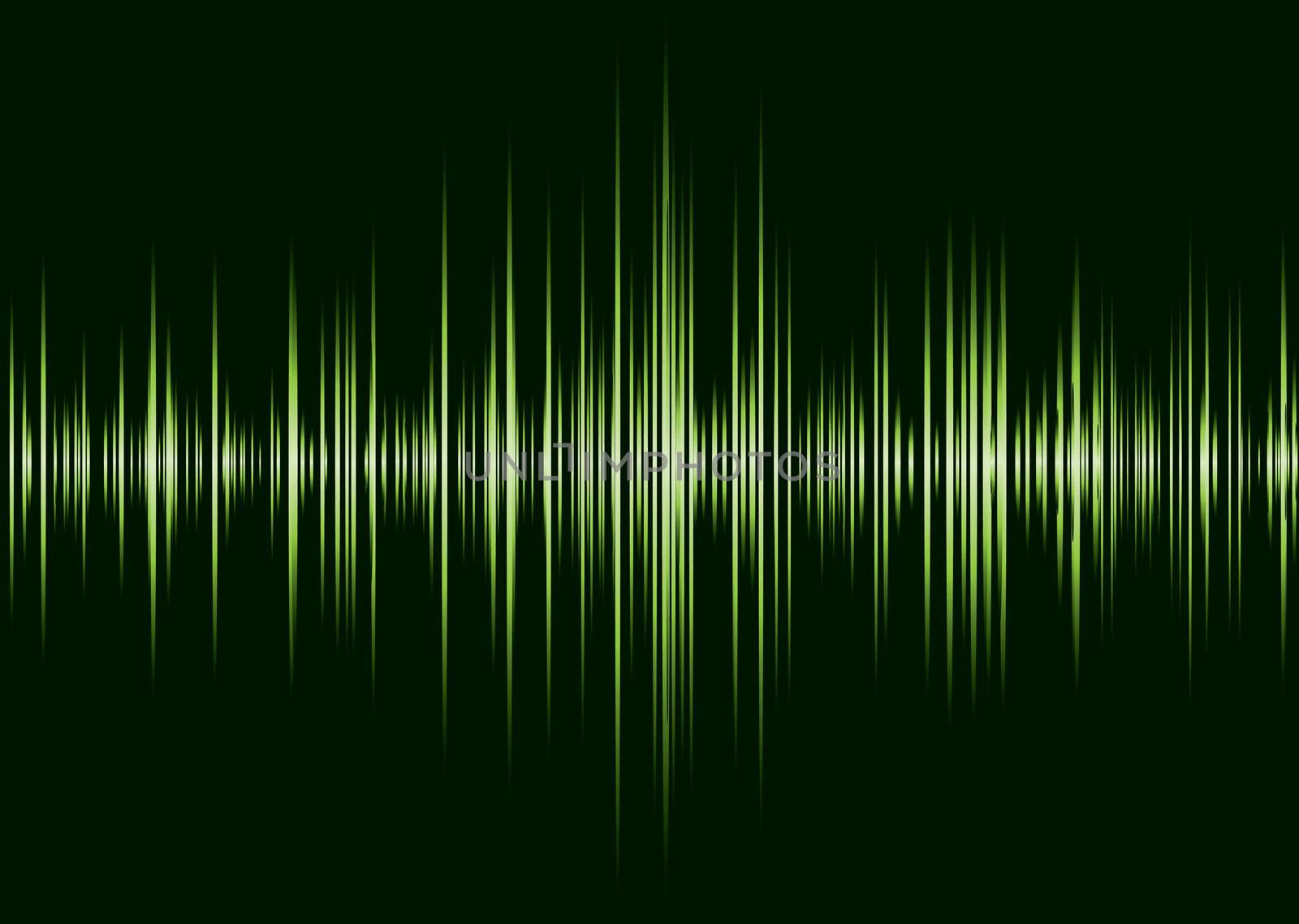 Black and green music inspire graphic equalizer wave and black background