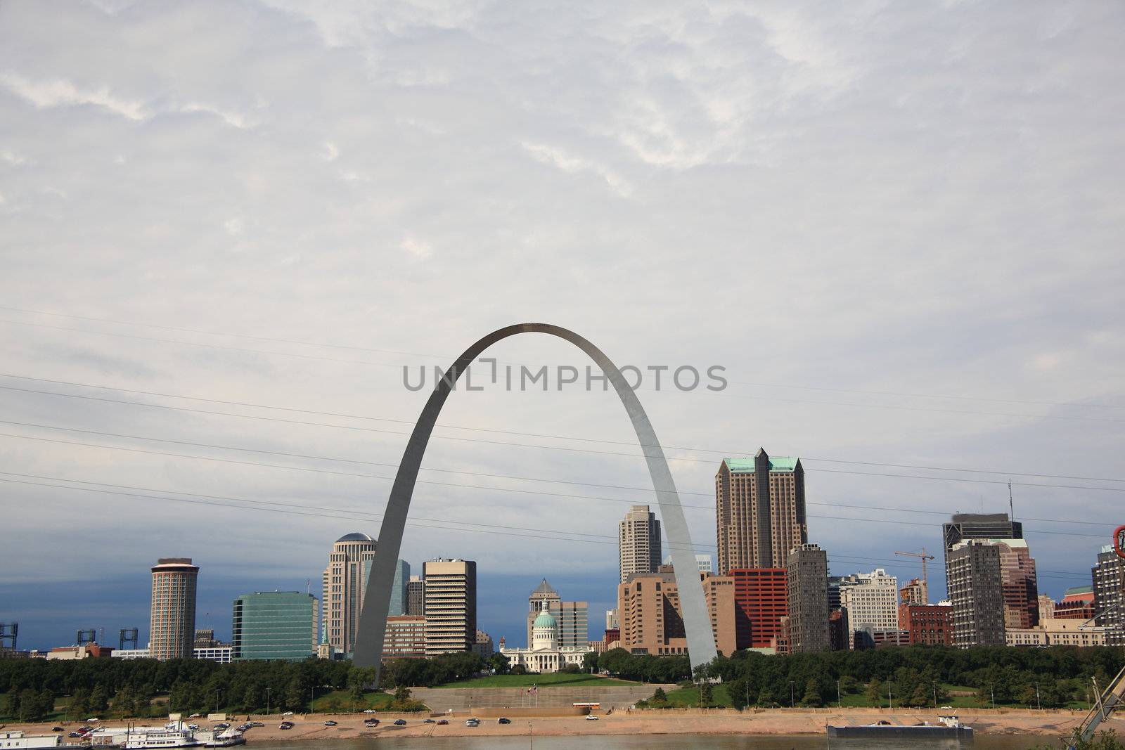 View of Missouri city from across the Mississippi River