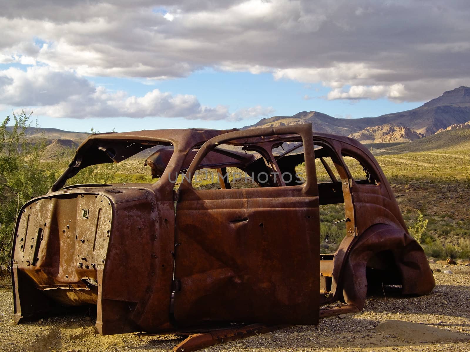Old rusted  truck  cab on Route 66 USA