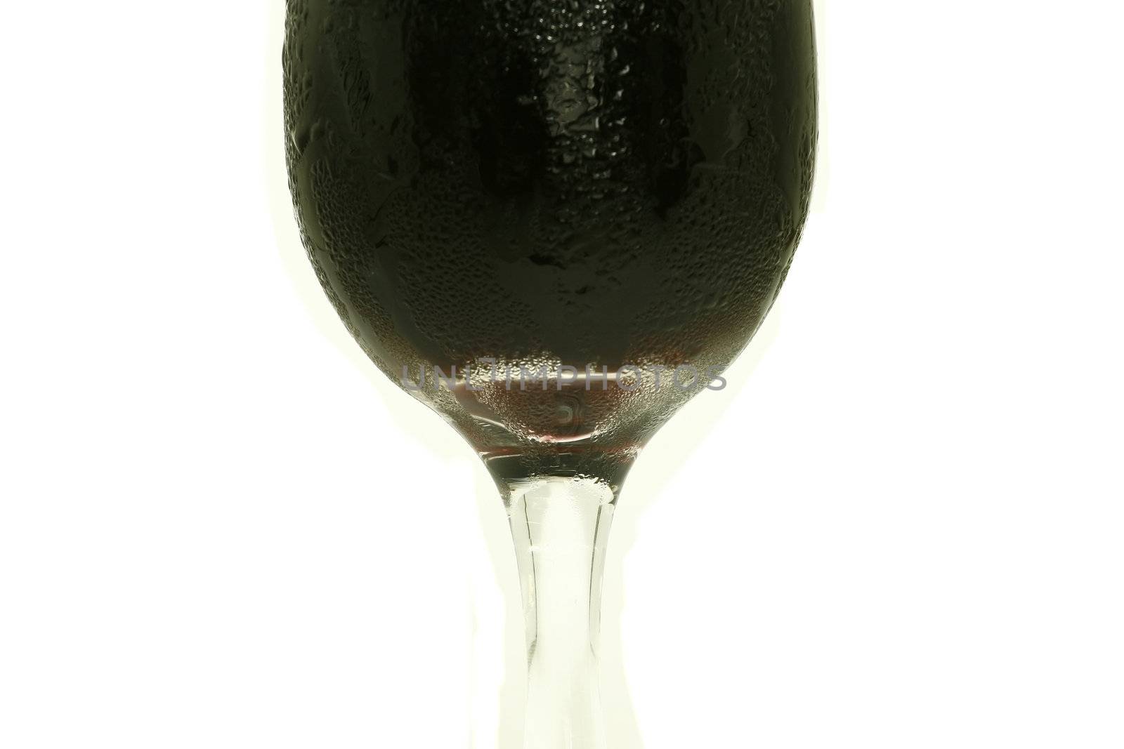 Glass of red wine with white background