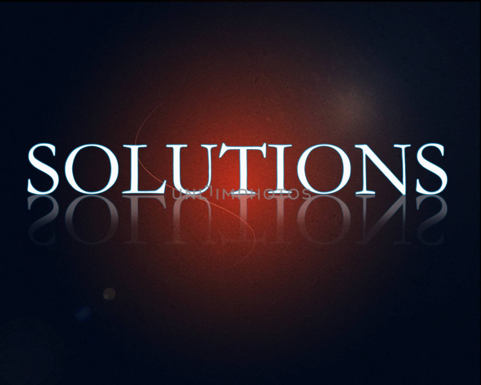 Concept for solutions photoshopped with smoke and red glow background