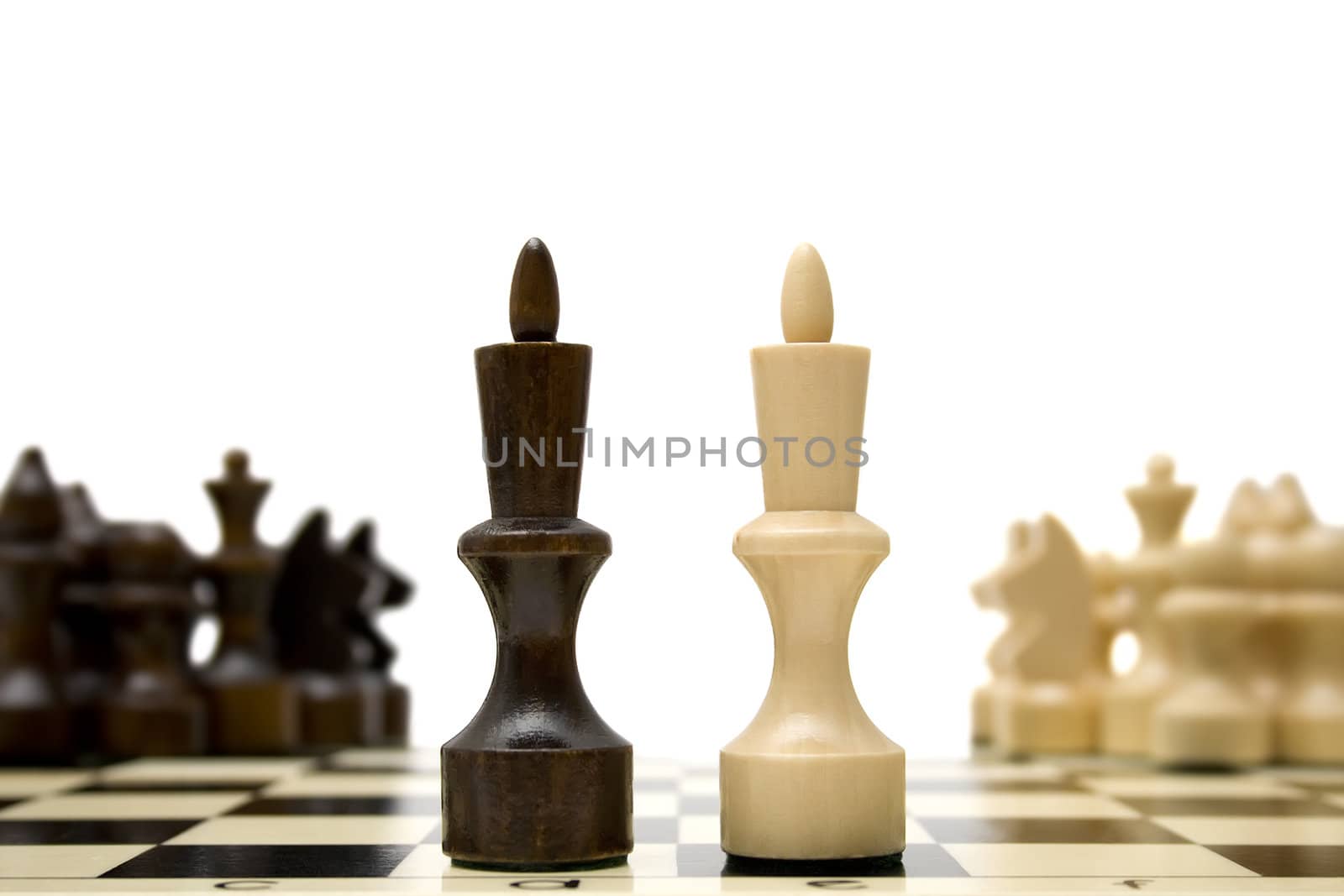 Confrontation between two groups of chess - concept